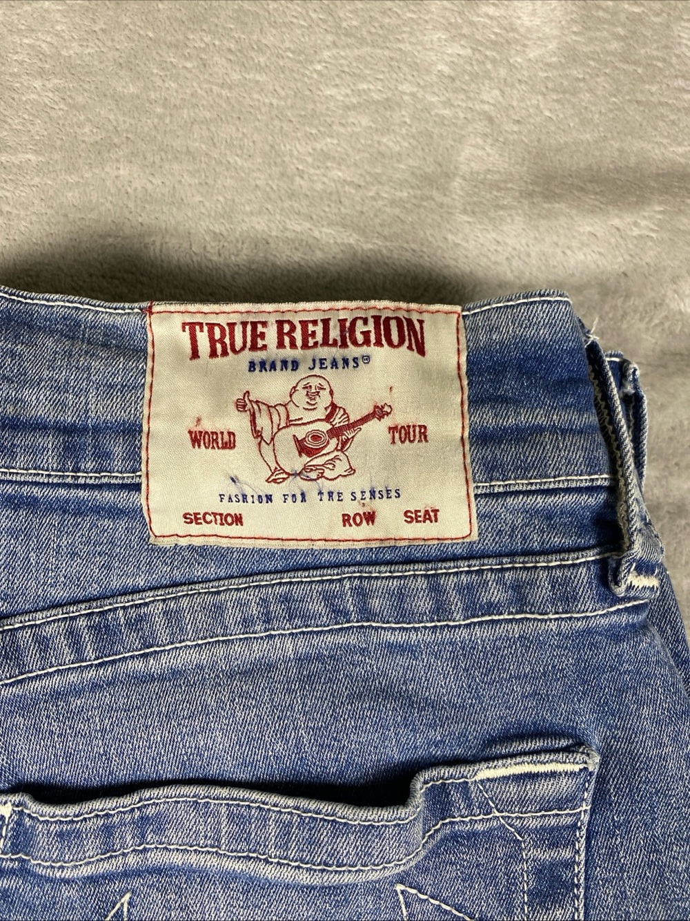 True Religion Ricky Relaxed‎ Straight Jeans Men’s 34X32 Blue Light Wash - Picture 2 of 9